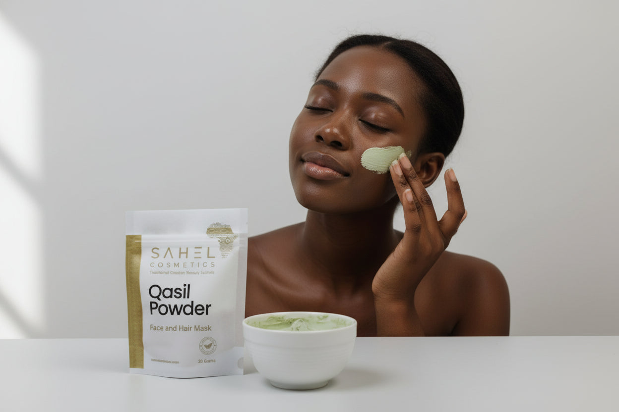Qasil Powder Mask. Skin Brightening Mask and Hair Treatment