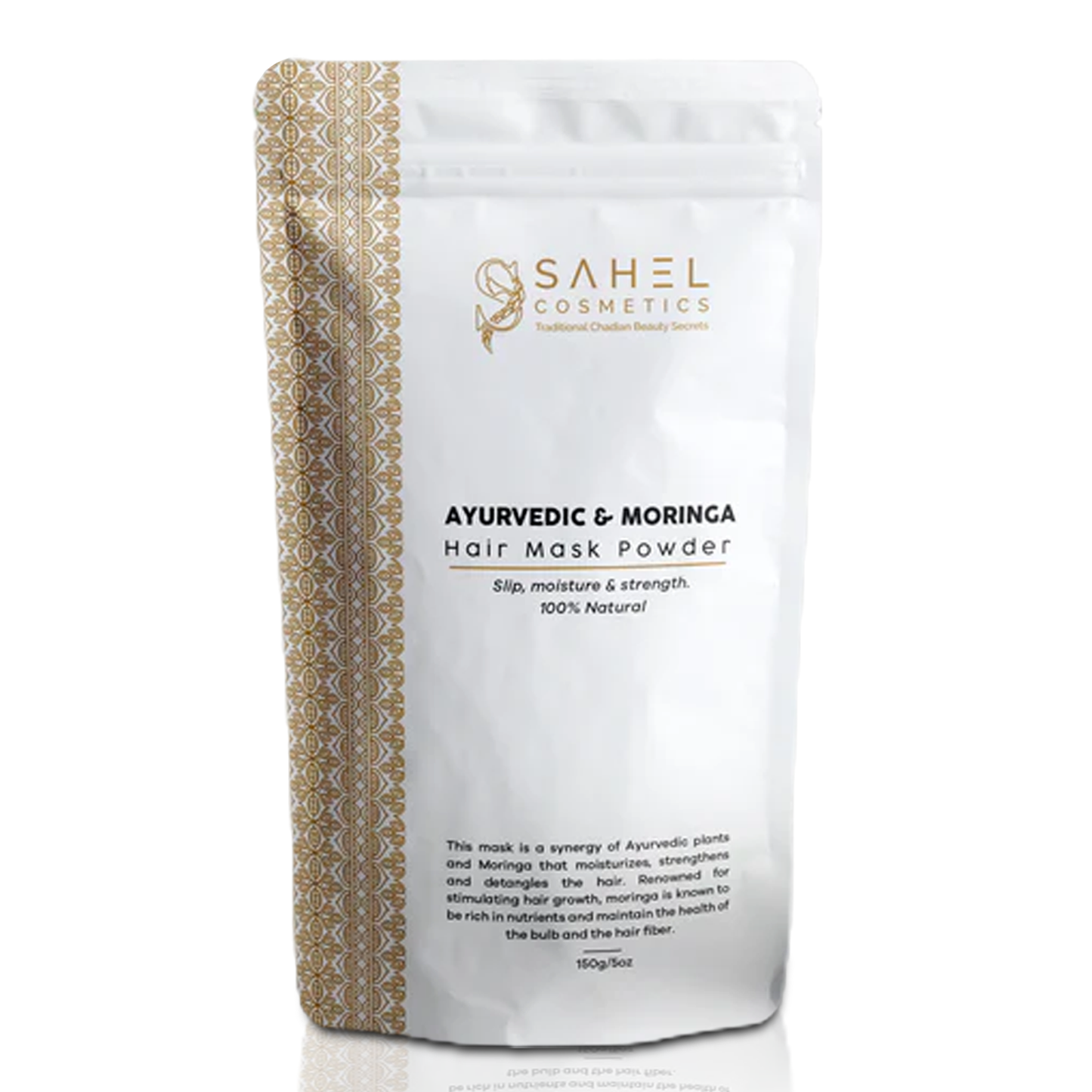 Ayurvedic moringa hair mask pouch by Sahel Cosmetics