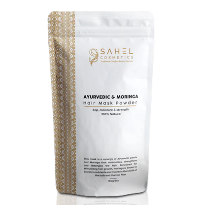 Ayurvedic moringa hair mask pouch by Sahel Cosmetics