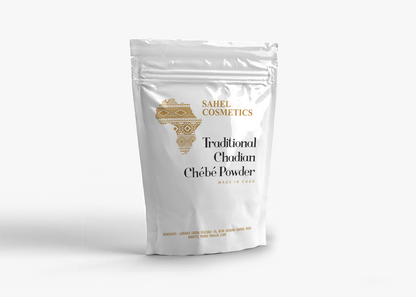 Chebe powder front pouch packaging for African hair treatment