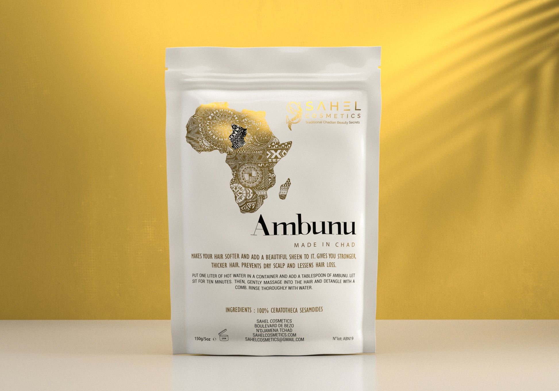 Sahel Cosmetics ambunu 150g herbal hair treatment packaging